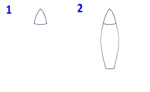 Схема рисования ракеты для дошкольников