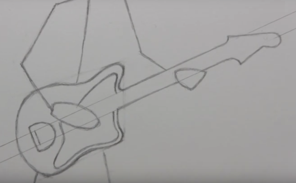 Рисование гитару поэтапно
