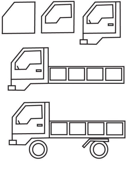 Поэтапное рисование машины