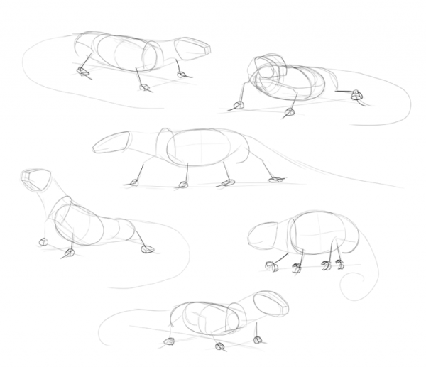 Поэтапное рисование варана