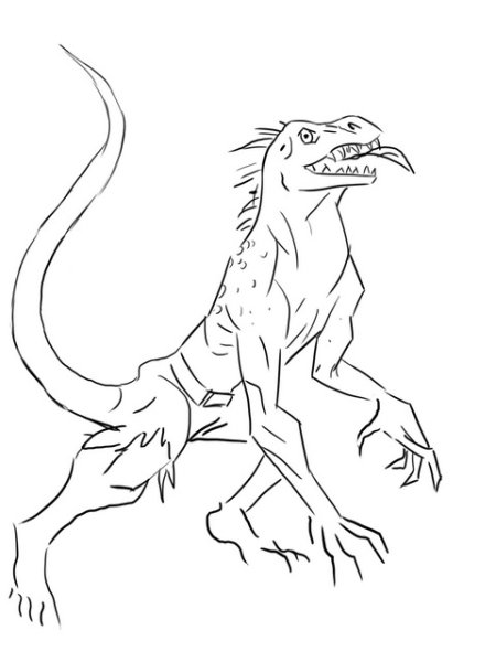 Комодский Варан нарисовать