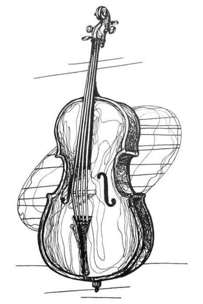 Контрабас без фона