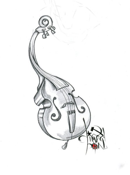 Карикатура контрабас