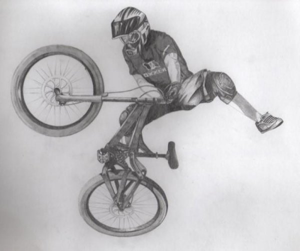 ВМХ велосипедист нарисована
