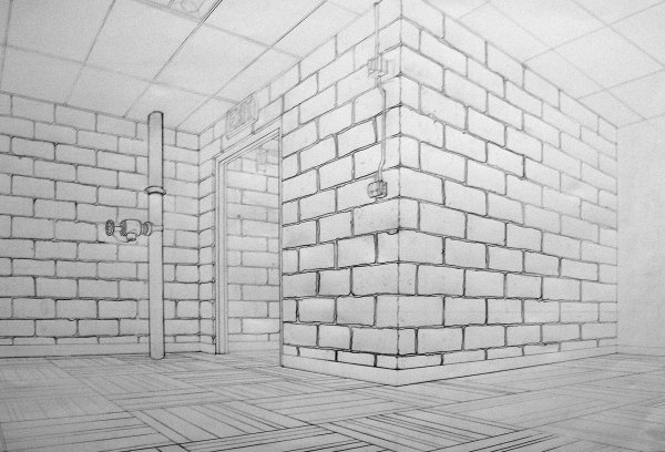 Рисунок кирпича на стене