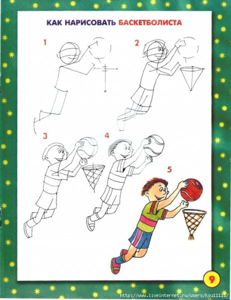 Поэтапное рисование спортсменов для детей