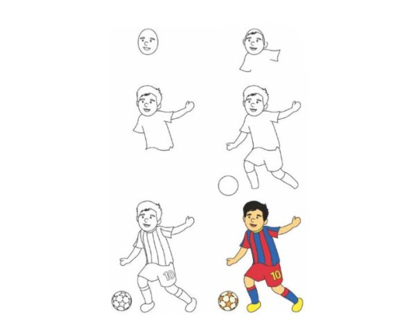 Поэтапное рисование спортсмена