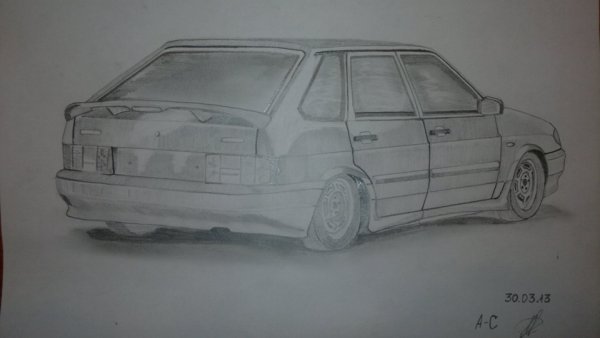 ВАЗ 2114 нарисованная спереди