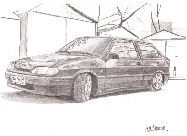 Раскраска ВАЗ 2114 Лада Приора