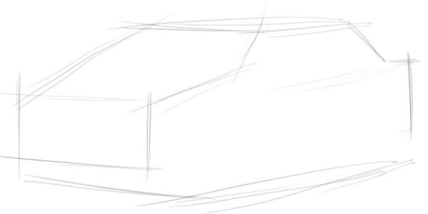 ВАЗ 2114 рисунок карандашом поэтапно