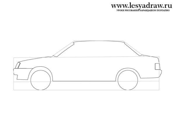 Рисунок ВАЗ 2109 карандашом сбоку