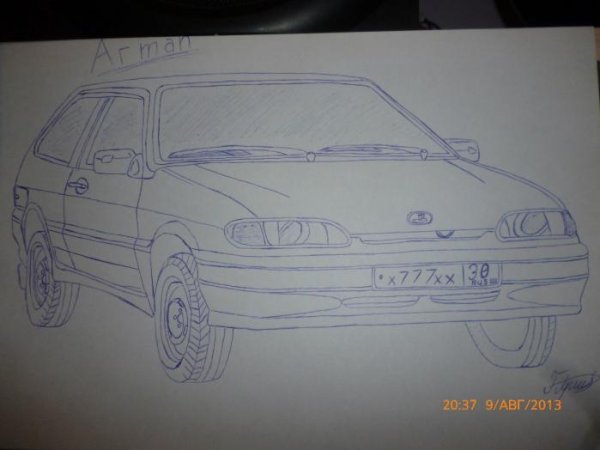 2114 Карандашом спереди