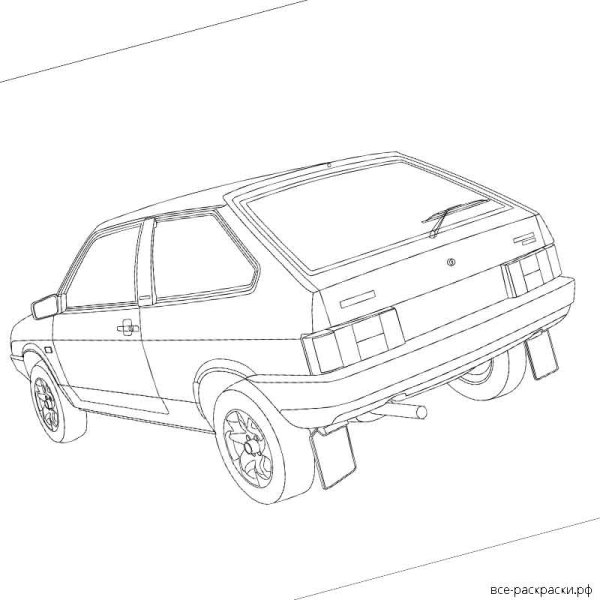 Машина модель ВАЗ 2110 раскраска