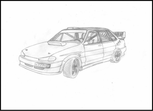 Раскраска ВАЗ 2114 Лада Приора