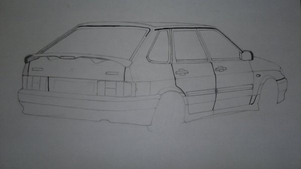 ВАЗ 2114 нарисованная спереди