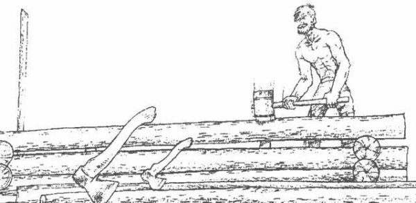 Плотник с топором древняя Русь