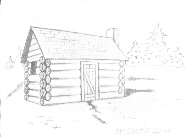Рисование русской избы