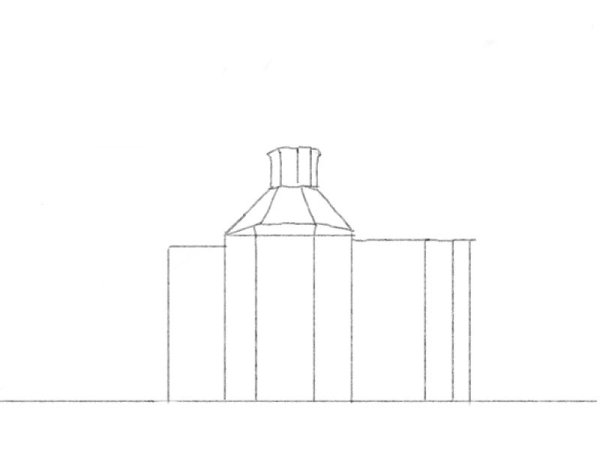 Пошаговое рисование храма