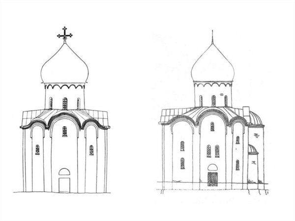 Этапы рисования храма