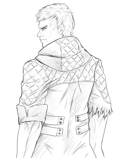 Данте и леди арт карандашом