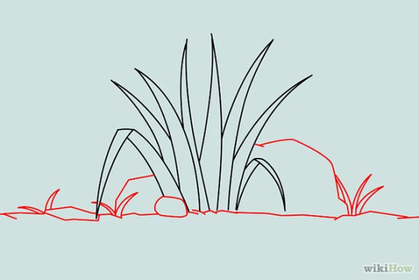 Трава рисунок карандашом