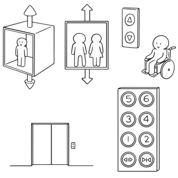 Раскраска лифт в доме