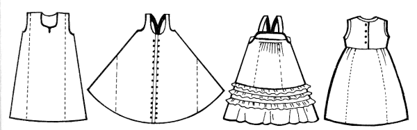 Силуэт сарафана для рисования в детском саду