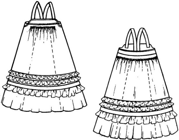 Русский сарафан шаблон для рисования