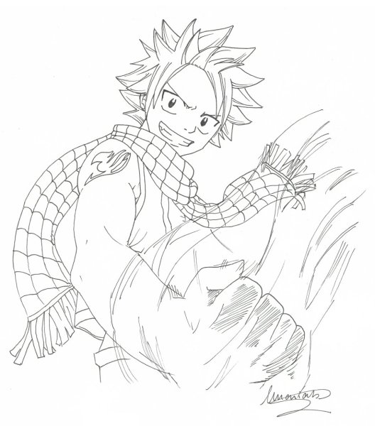 Нацу Драгнил чб