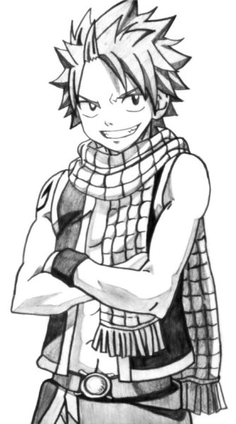 Нацу Драгнил чёрно белый