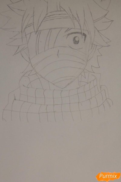 Глаза Нацу Драгнила карандашом