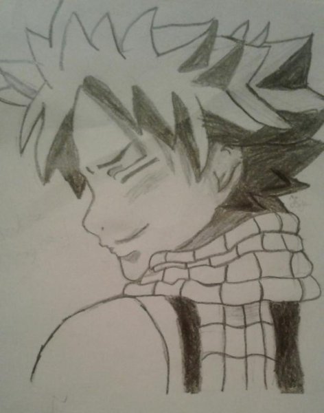 Нацу Драгнил карандашом поэтапно