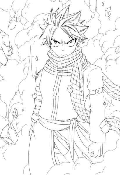 Аниме раскраска Нацу Драгнил