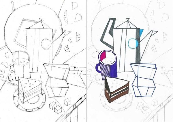 Декоративный натюрморт из геометрических фигур