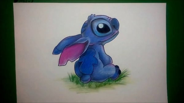 Стич нарисованный мелками