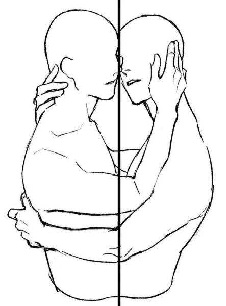 Позы для рисования объятия