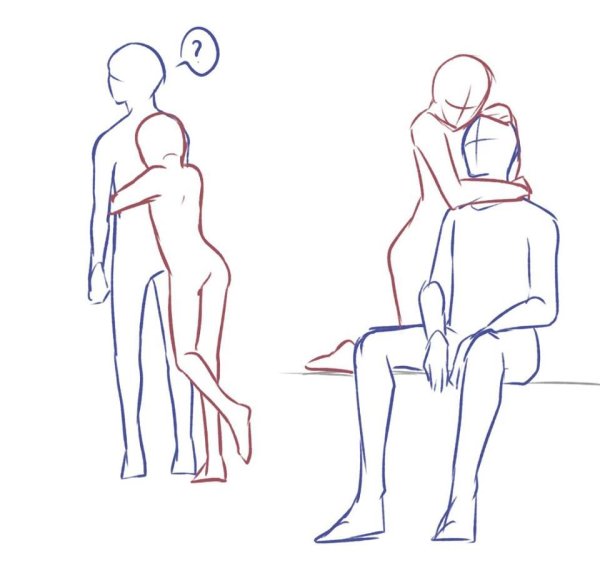 Наброски обнимающихся людей