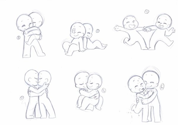 Обнимающиеся люди рисунок