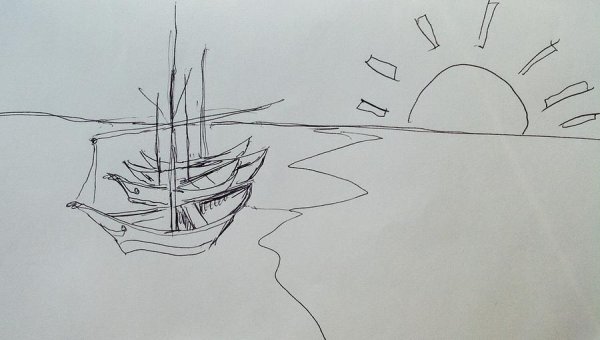 Утро рисунок карандашом