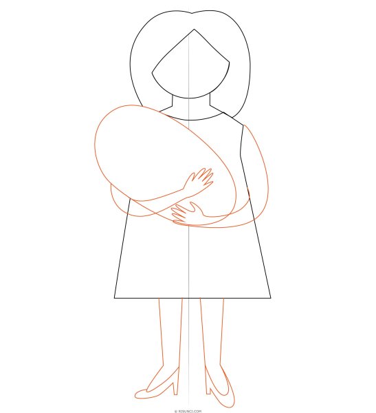 Поэтапное рисование мамы