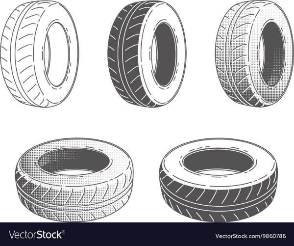 Зарисовка шины от машины