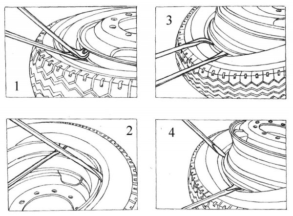 Порядок монтажа бескамерной шины схема