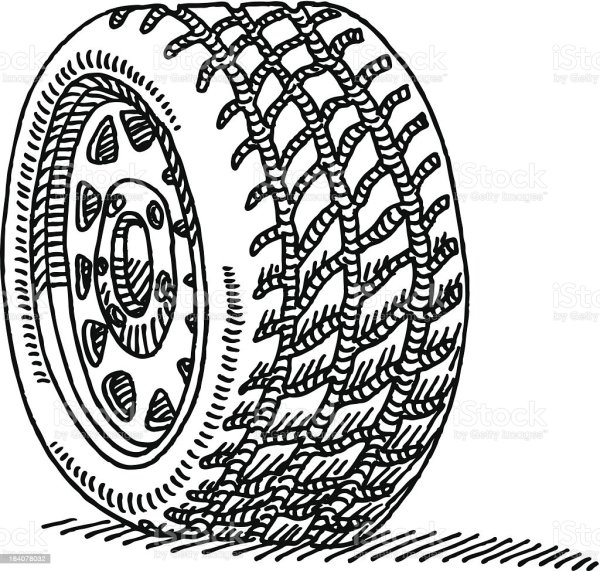 Чертёж колеса вектор