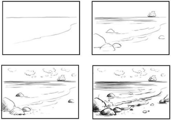 Поэтапное рисование природы