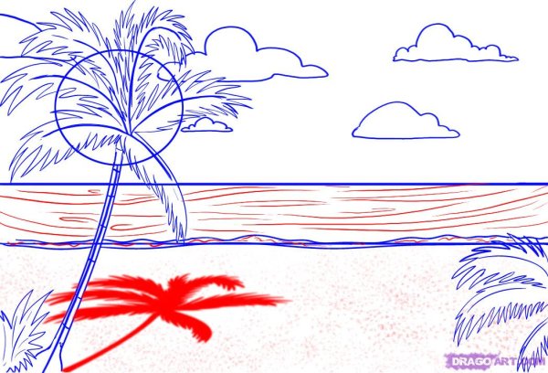 Закат рисунок карандашом