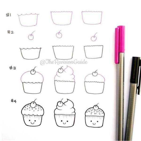 Поэтапное рисование для личного дневника