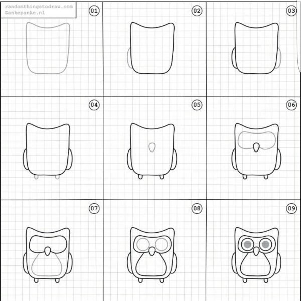 Поэтапные рисунки для личного дневника