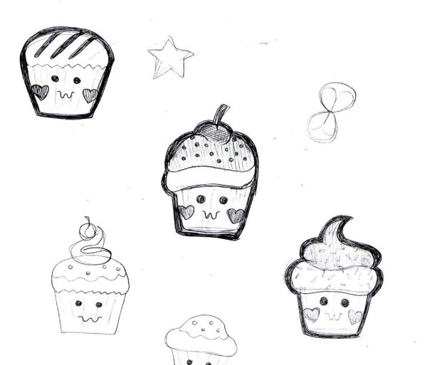 Кексики рисунки карандашом для срисовки