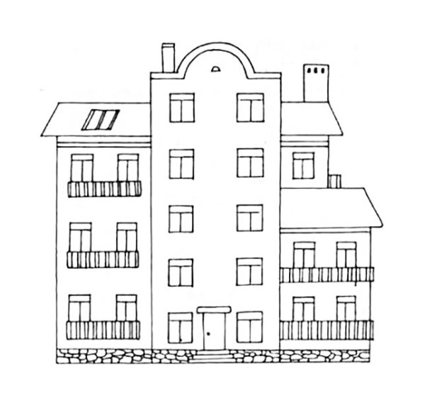 Дом раскраска