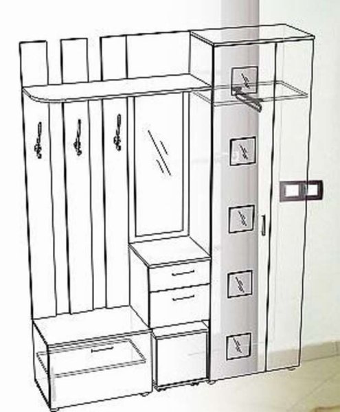 Рисунок в коридор на полку